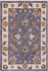 handmade Traditional Kafkaz Gray Ivory Hand Knotted RECTANGLE 100% WOOL area rug 2X3