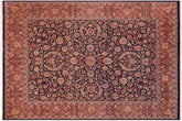 handmade Traditional Dabir Blue Brown Hand Knotted RECTANGLE 100% WOOL area rug 8 x 10