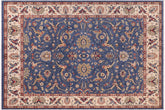 handmade Traditional Kafkaz Blue Ivory Hand Knotted RECTANGLE 100% WOOL area rug 8x10
