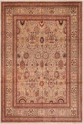 handmade Traditional Design Lt. Tan Lt. Tan Hand Knotted RECTANGLE 100% WOOL area rug 8'X10'
