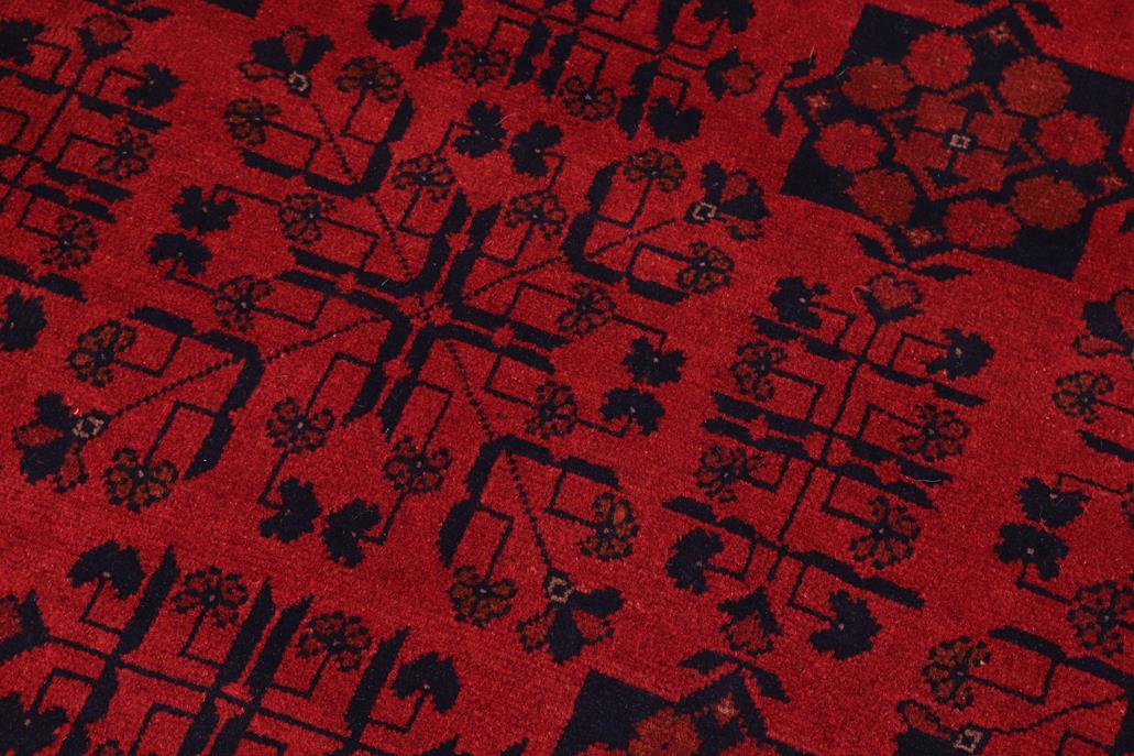 handmade Tribal Biljik Khal Mohammadi Red Black Hand Knotted RECTANGLE 100% WOOL area rug