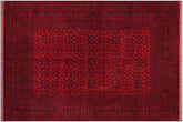 handmade Geometric Khal Muhamm Red Black Hand Knotted RECTANGLE 100% WOOL area rug 8' x 11'