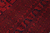 handmade Tribal Biljik Khal Mohammadi Red Black Hand Knotted RECTANGLE 100% WOOL area rug