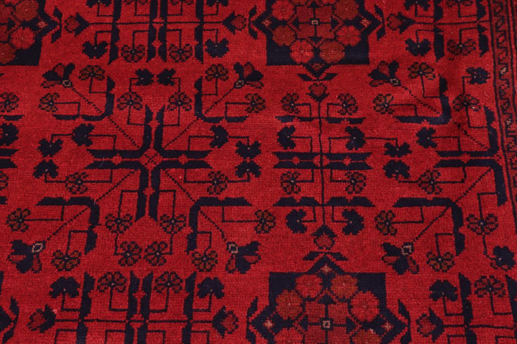 handmade Tribal Biljik Khal Mohammadi Red Black Hand Knotted RECTANGLE 100% WOOL area rug