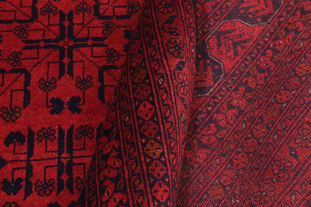handmade Tribal Biljik Khal Mohammadi Red Black Hand Knotted RECTANGLE 100% WOOL area rug