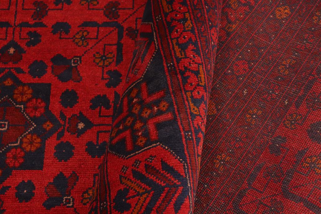 handmade Tribal Biljik Khal Mohammadi Red Black Hand Knotted RECTANGLE 100% WOOL area rug