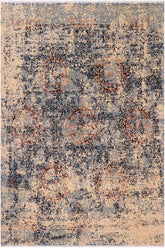 handmade Modern Modern Beige Blue Hand Knotted RECTANGLE WOOL&SILK area rug 8X10