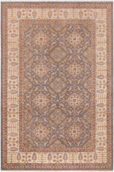 handmade Transitional Kafkaz Gray Ivory Hand Knotted RECTANGLE 100% WOOL area rug 8X11