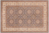 handmade Transitional Kafkaz Gray Ivory Hand Knotted RECTANGLE 100% WOOL area rug 8' x 11'