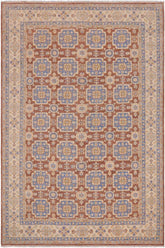 handmade Transitional Kafkaz Brown Beige Hand Knotted RECTANGLE 100% WOOL area rug 9X12