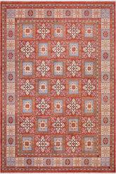 handmade Transitional Kafkaz Rust Beige Hand Knotted RECTANGLE 100% WOOL area rug 9X12