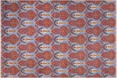 handmade Modern Kafkaz Blue Rust Hand Knotted RECTANGLE 100% WOOL area rug 10' x 14'