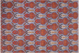 handmade Transitional Kafkaz Blue Rust Hand Knotted RECTANGLE 100% WOOL area rug 10 x 14