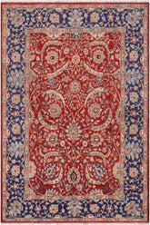 handmade Traditional Kafkaz Rust Blue Hand Knotted RECTANGLE 100% WOOL area rug 6X8