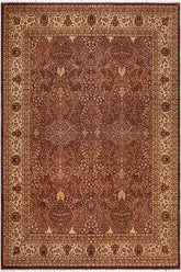 handmade Traditional Brown Ivory Hand Knotted RECTANGLE 100% WOOL area rug 8'X10'