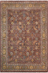 handmade Traditional Design Brown Green Hand Knotted RECTANGLE 100% WOOL area rug 8'X10'