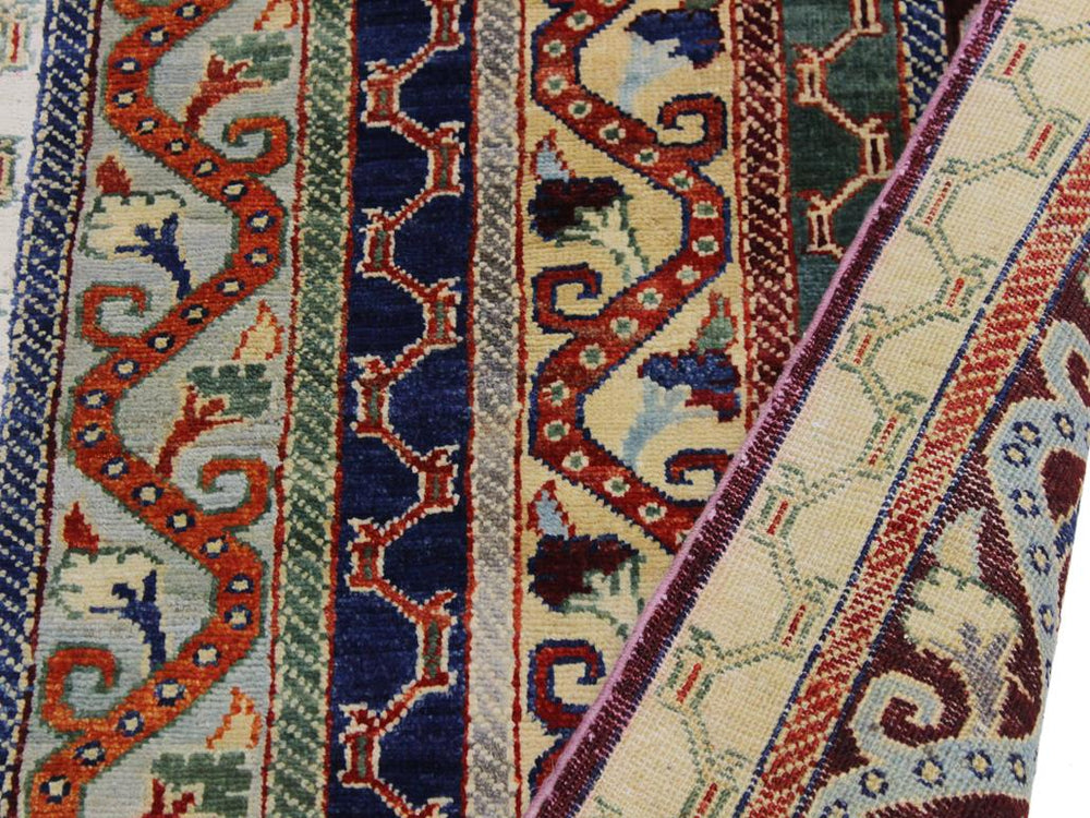 handmade Transitional Shawl Blue Ivory Hand Knotted RUNNER 100% WOOL area rug 2x10