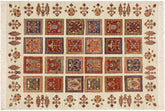 handmade Geometric Kurjean Beige Rust Hand Knotted RECTANGLE 100% WOOL area rug 4x6