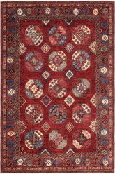 handmade Transitional Kafkaz Red Rust Hand Knotted RECTANGLE 100% WOOL area rug 6X8