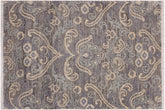 handmade Modern Kafkaz Gray Gray Hand Knotted RECTANGLE WOOL&SILK area rug 2' x 3'