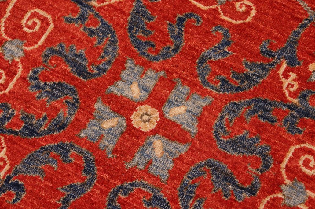 handmade Transitional Kafkaz Rust Blue Hand Knotted RECTANGLE 100% WOOL area rug 8 x 10
