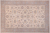 handmade Traditional Kafkaz Ivory Lt. Blue Hand Knotted RECTANGLE 100% WOOL area rug 12x18