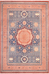 handmade Geometric Mamluk Rust Blue Hand Knotted RECTANGLE 100% WOOL area rug 10 x 14