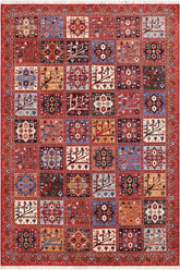 handmade Transitional Kafkaz Rust Blue Hand Knotted RECTANGLE 100% WOOL area rug 9X12