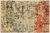 handmade Modern Abstract Blue Red Hand Knotted RECTANGLE 100% WOOL area rug 4' x 6'