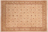 handmade Transitional Taj Ivory Lt. Green Hand Knotted RECTANGLE 100% WOOL area rug 8x10