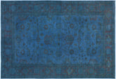 handmade Over Dyed Over Dyed Blue Blue Hand Knotted RECTANGLE 100% WOOL area rug 12' x 17'