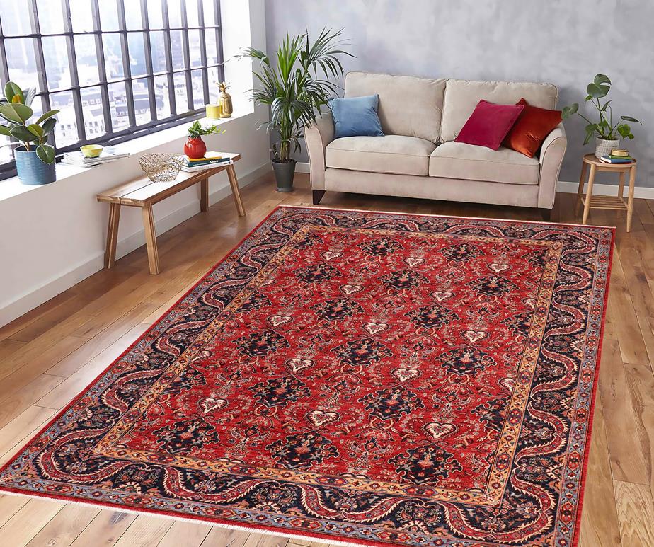 handmade Transitional Kafkaz Red Blue Hand Knotted RECTANGLE 100% WOOL area rug 8 x 10