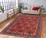 handmade Transitional Kafkaz Red Blue Hand Knotted RECTANGLE 100% WOOL area rug 8 x 10