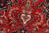 handmade Transitional Kafkaz Red Blue Hand Knotted RECTANGLE 100% WOOL area rug 8 x 10