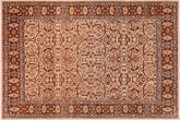 handmade Traditional Lahore Tan Brown Hand Knotted RECTANGLE 100% WOOL area rug 8' x 10'