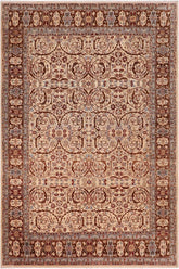 handmade Traditional Lahore Tan Brown Hand Knotted RECTANGLE 100% WOOL area rug 8'X10'