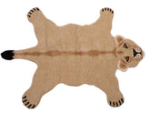 handmade Contemporary Lion Tan Ivory Hand Tufted 100% WOOL area rug 4'X6'