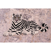 handmade Contemporary Tiger Ivory Black Hand Tufted 100% WOOL area rug 2'X3'