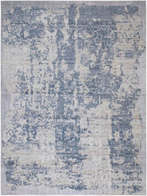 handmade Transitional Distressed Gray Blue Machine Made RECTANGLE POLYESTER area rug 9x12