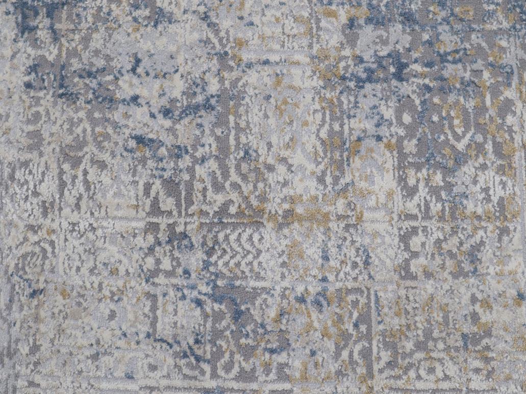 handmade Modern Abstract Gray Blue Machine Made RECTANGLE POLYESTER area rug 3x5