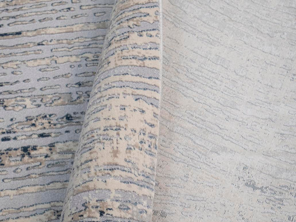 handmade Modern Abstract Gray Blue Machine Made RECTANGLE POLYESTER area rug 9x12