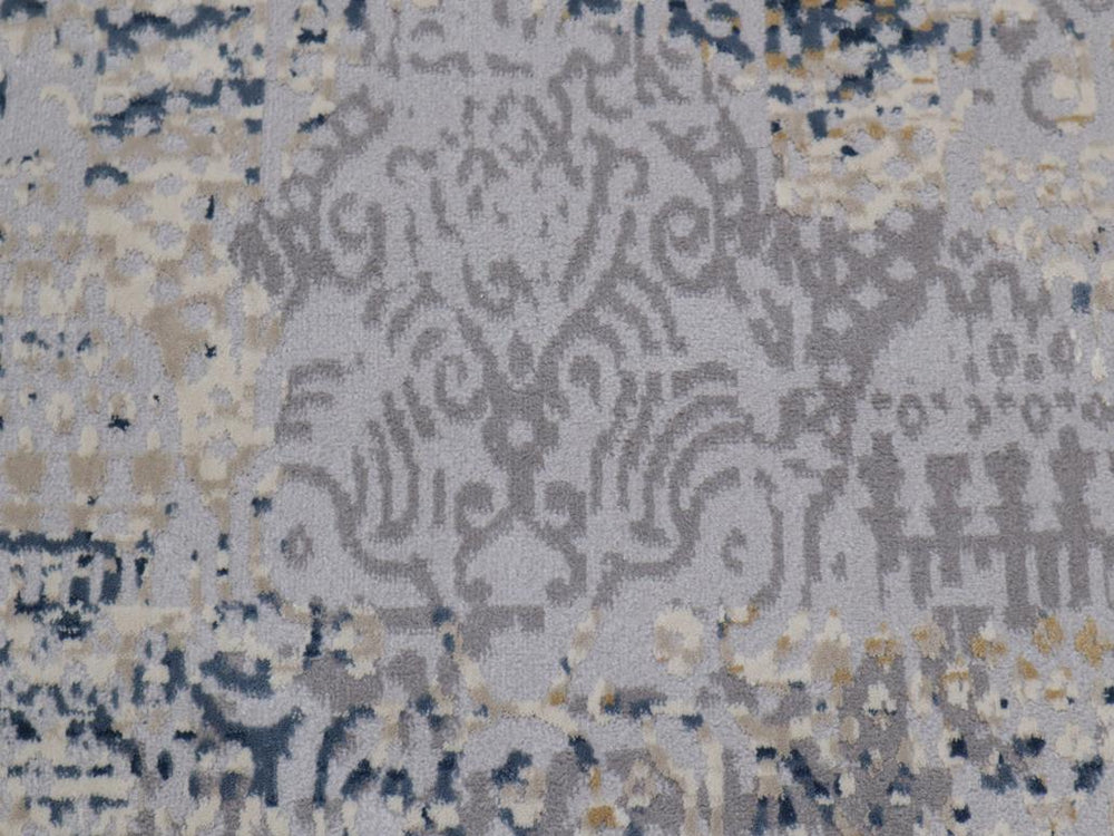 handmade Transitional Vintage Blue Gray Machine Made RECTANGLE POLYESTER area rug 9x12