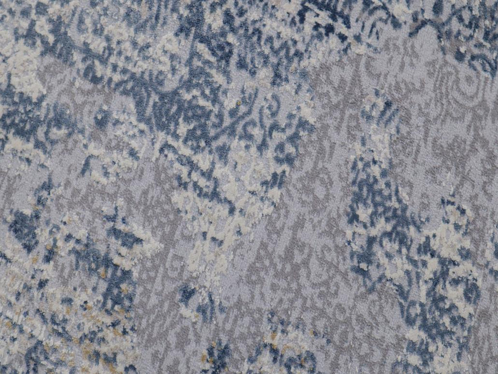 handmade Transitional Vintage Blue Gray Machine Made RECTANGLE POLYESTER area rug 9x12