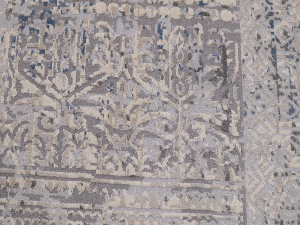 handmade Transitional Vintage Gray Blue Machine Made RECTANGLE POLYESTER area rug 9x12