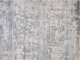 handmade Transitional Abstract Gray Blue Machine Made RECTANGLE POLYESTER area rug 9x12