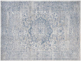 handmade Transitional Vintage Gray Blue Machine Made RECTANGLE POLYESTER area rug 9x12