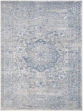handmade Transitional Vintage Gray Blue Machine Made RECTANGLE POLYESTER area rug 9x12