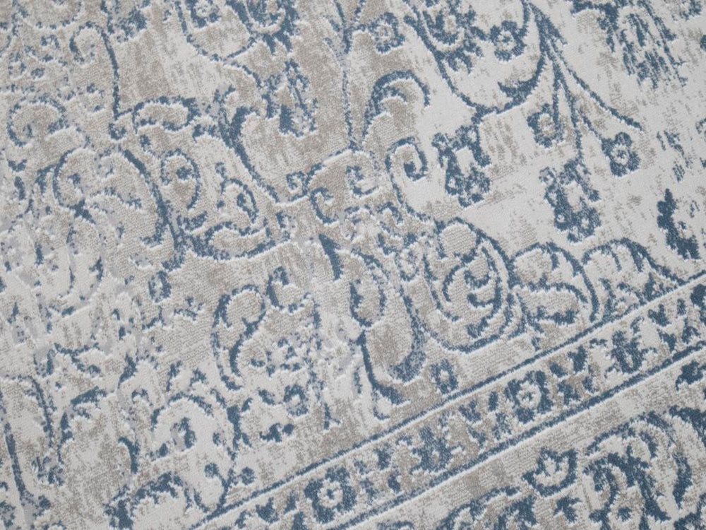 handmade Transitional Vintage Gray Blue Machine Made RECTANGLE POLYESTER area rug 9x12