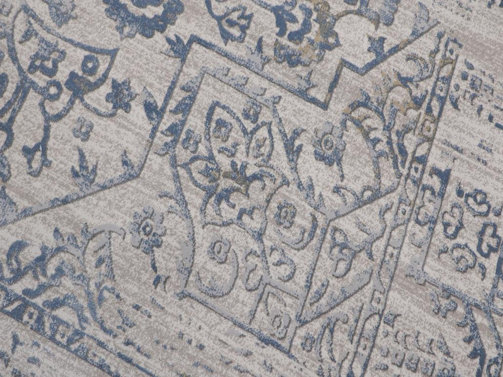 handmade Transitional Vintage Beige Blue Machine Made RECTANGLE POLYESTER area rug 9x12