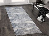 handmade Transitional Vintage Beige Blue Machine Made RECTANGLE POLYESTER area rug 9x12